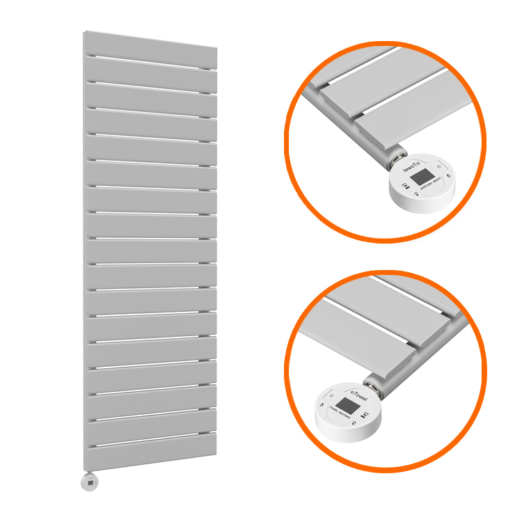 1190 x 400mm Electric Feather Grey Single Flat Panel Vertical Radiator