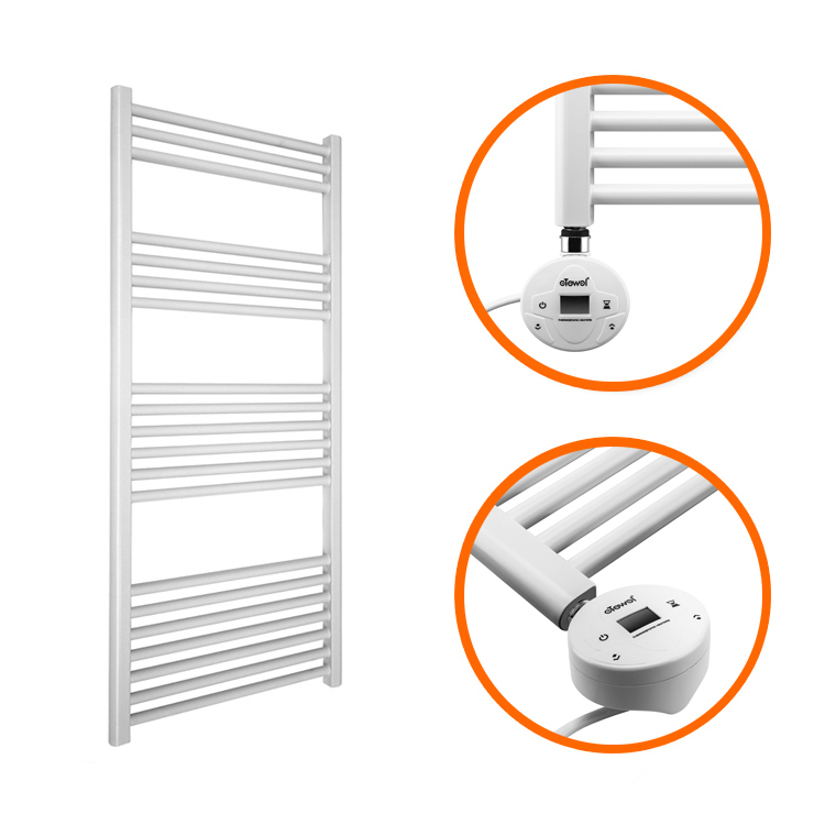 1200 x 400mm Electric White Heated Towel Rail
