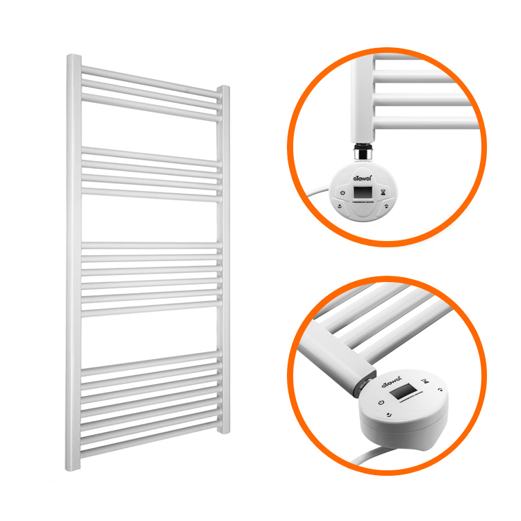 1200 x 500mm Electric White Heated Towel Rail