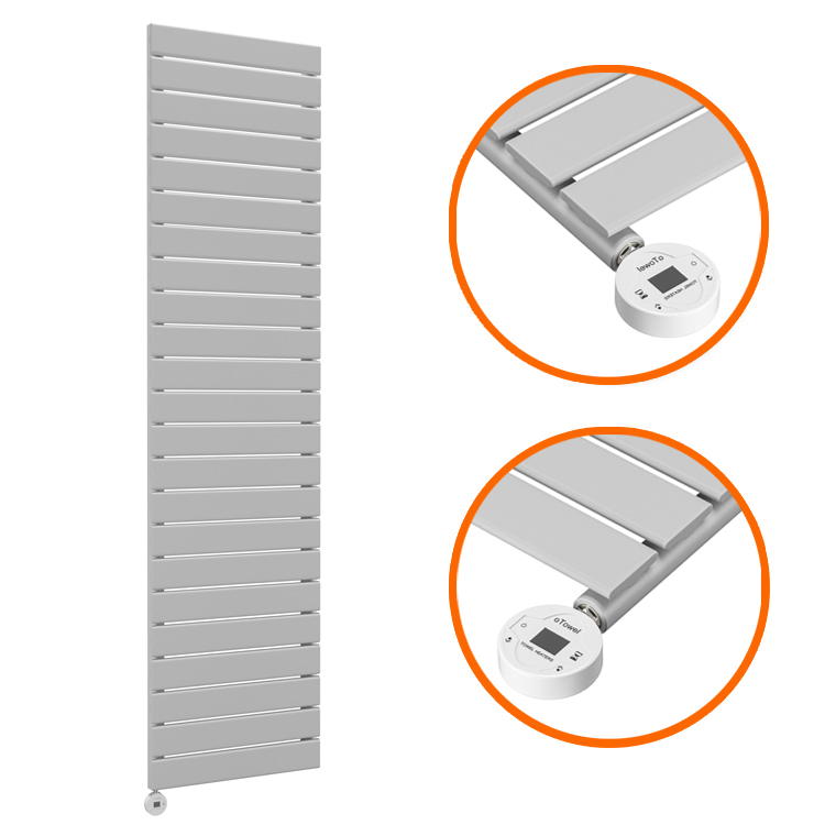 1610 x 400mm Electric Feather Grey Single Flat Panel Vertical Radiator