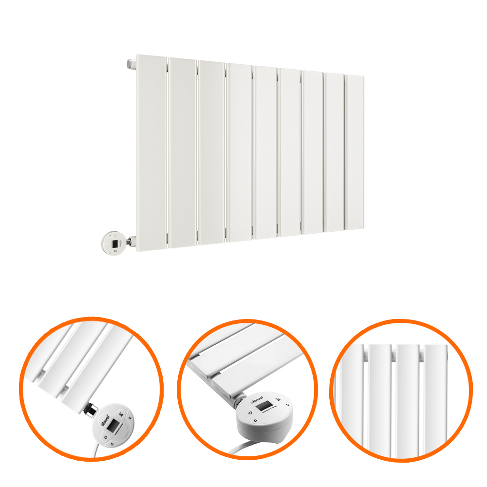 400 x 630mm Electric White Single Flat Panel Horizontal Radiator