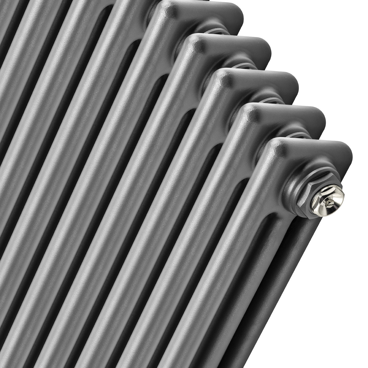 300 x 608mm Anthracite Horizontal Traditional 3 Column Radiator