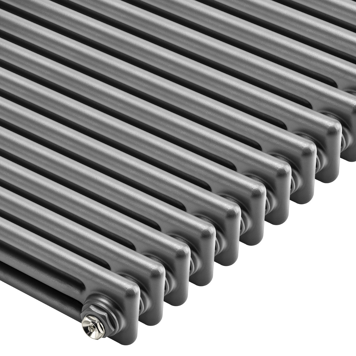 600 x 608mm Anthracite Horizontal Traditional 3 Column Radiator