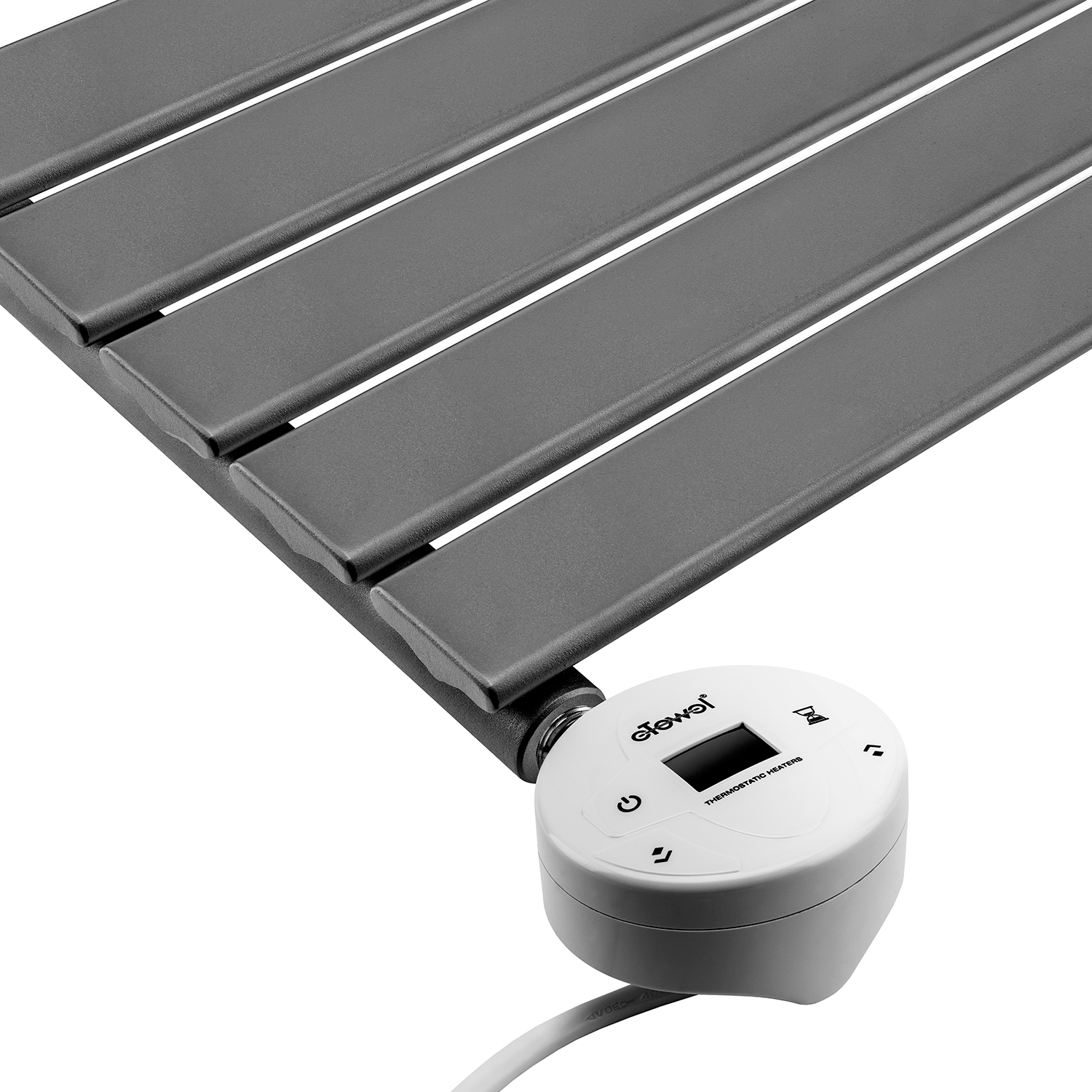 400 x 630mm Electric Anthracite Single Flat Panel Horizontal Radiator