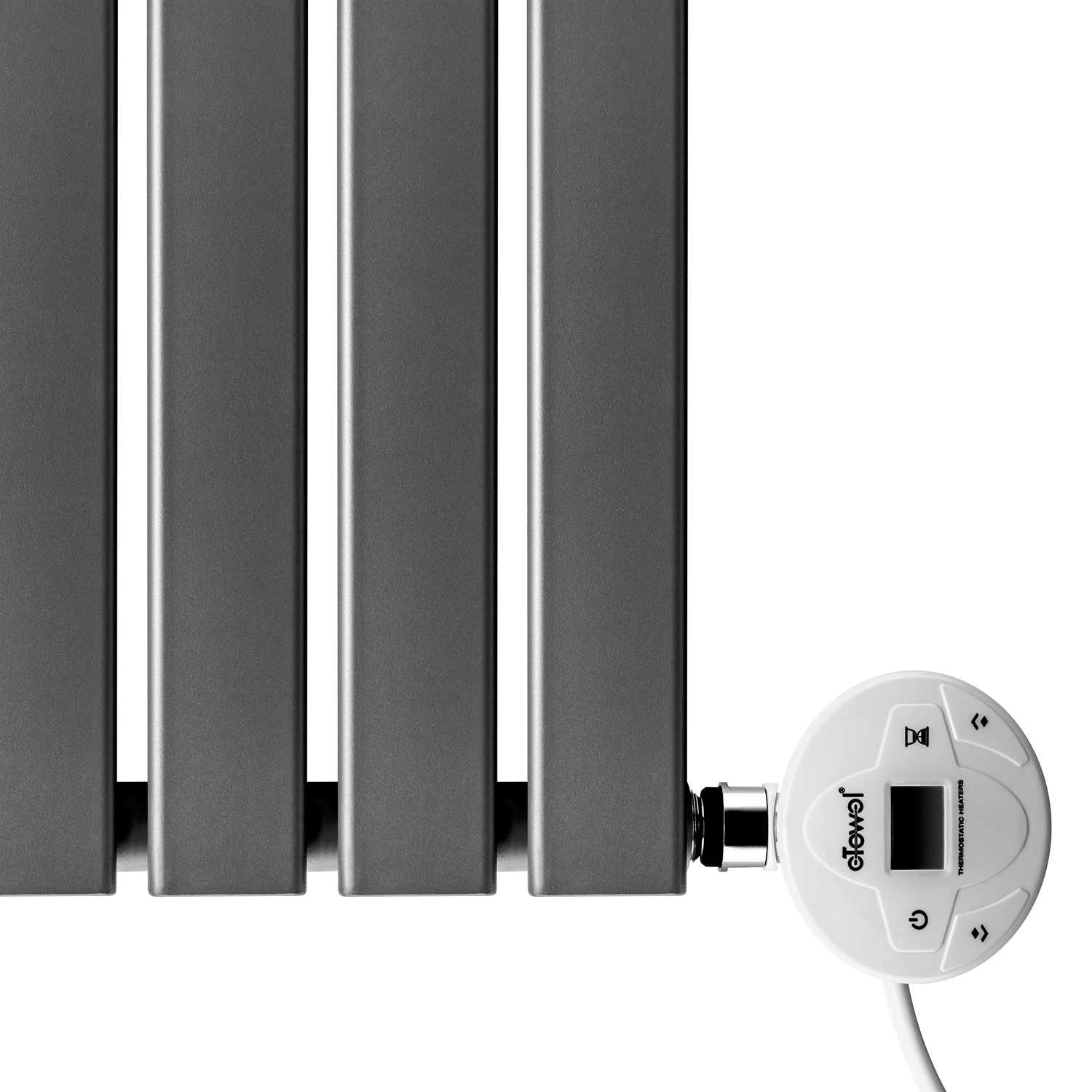 400 x 630mm Electric Anthracite Single Flat Panel Horizontal Radiator