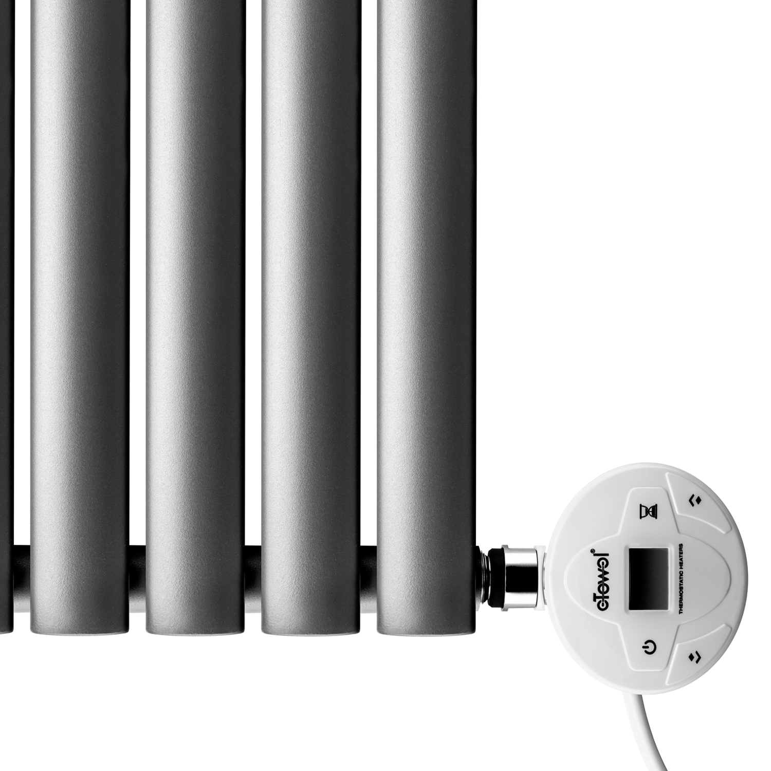 635 x 595mm Electric Anthracite Single Oval Panel Horizontal Radiator