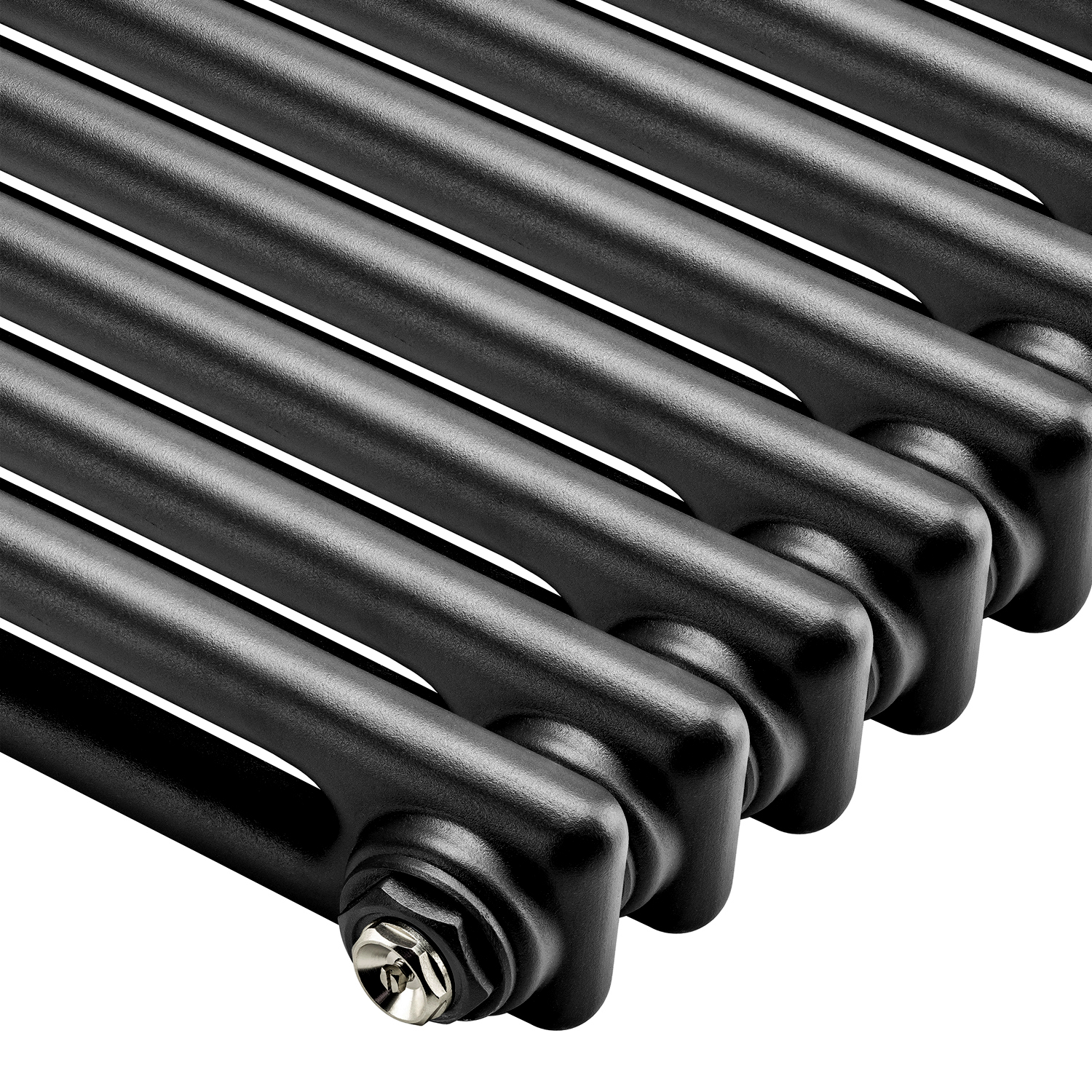 1800 x 470mm Black Vertical Traditional 2 Column Radiator