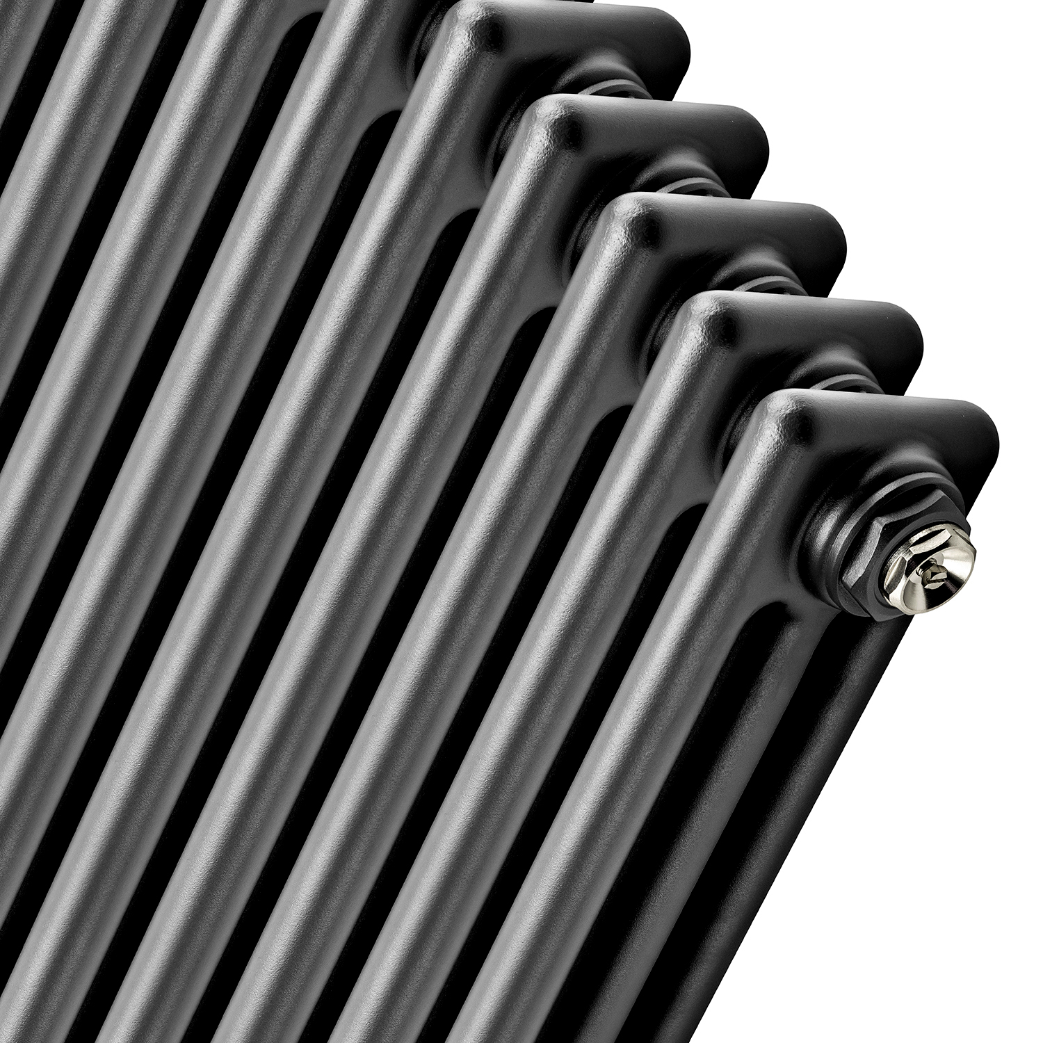 300 x 608mm Black Horizontal Traditional 3 Column Radiator