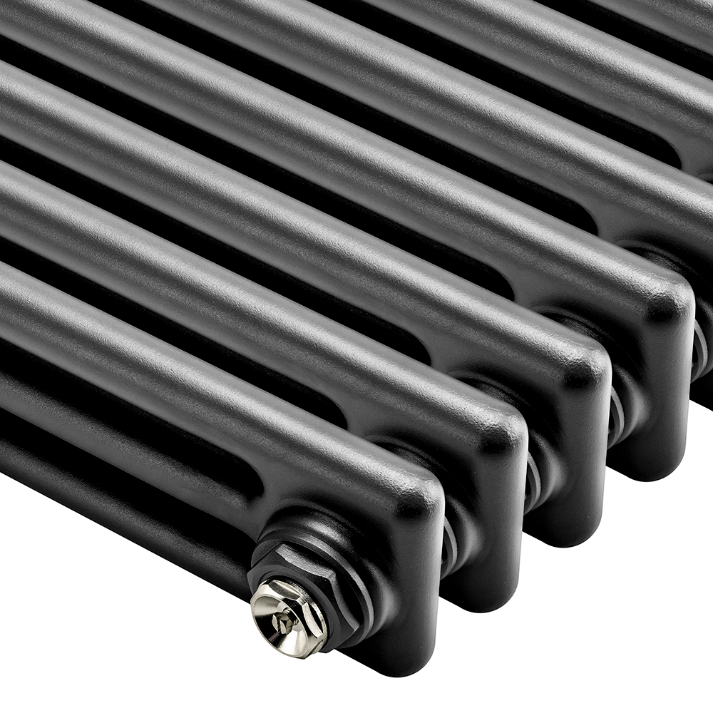 1800 x 560mm Black Vertical Traditional 3 Column Radiator