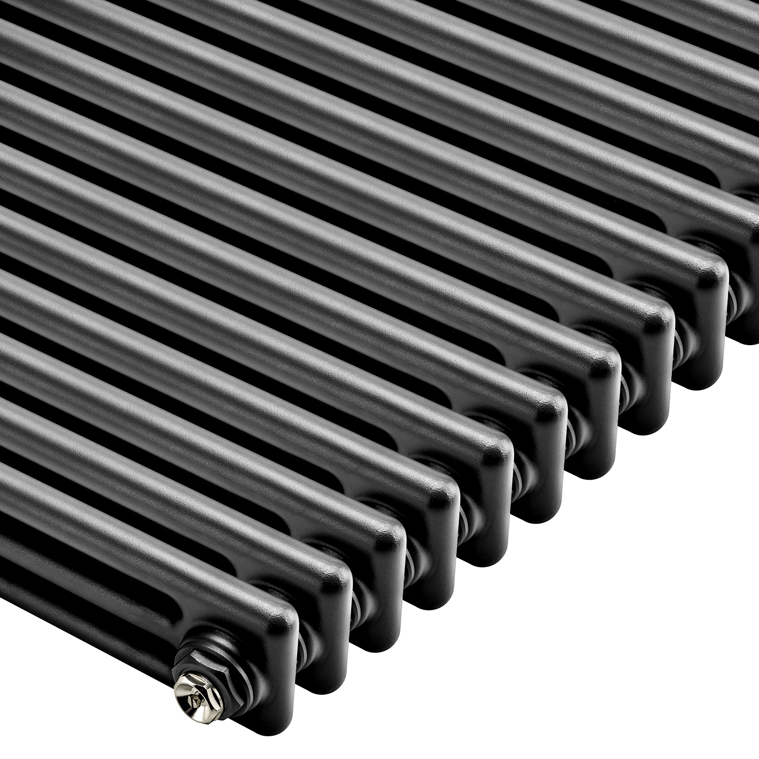 300 x 608mm Black Horizontal Traditional 3 Column Radiator