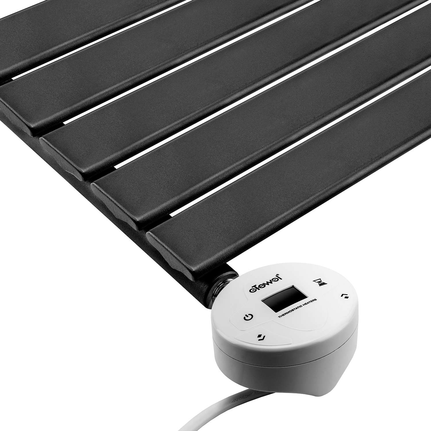 400 x 420mm Electric Black Single Flat Panel Horizontal Radiator