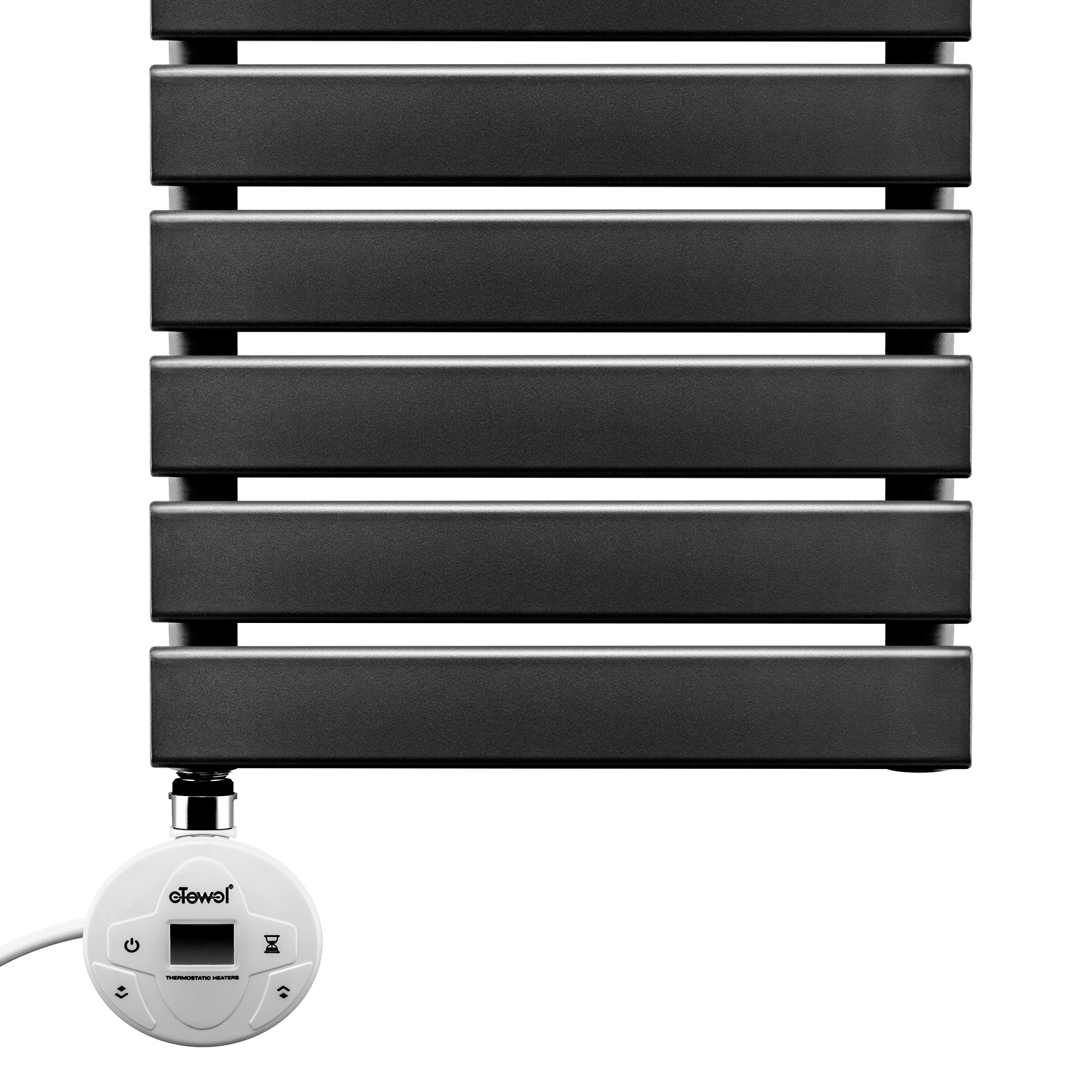 840 x 400mm Electric Black Single Flat Panel Vertical Radiator