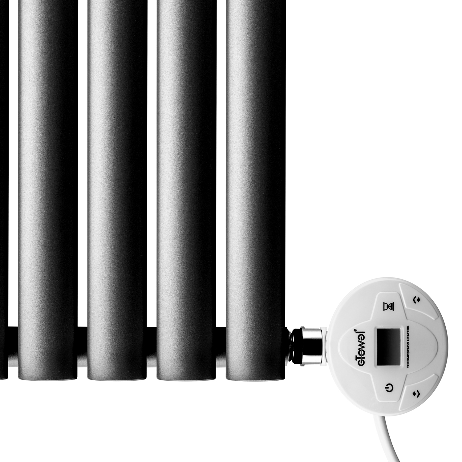 400 x 1180mm Electric Black Single Oval Panel Horizontal Radiator