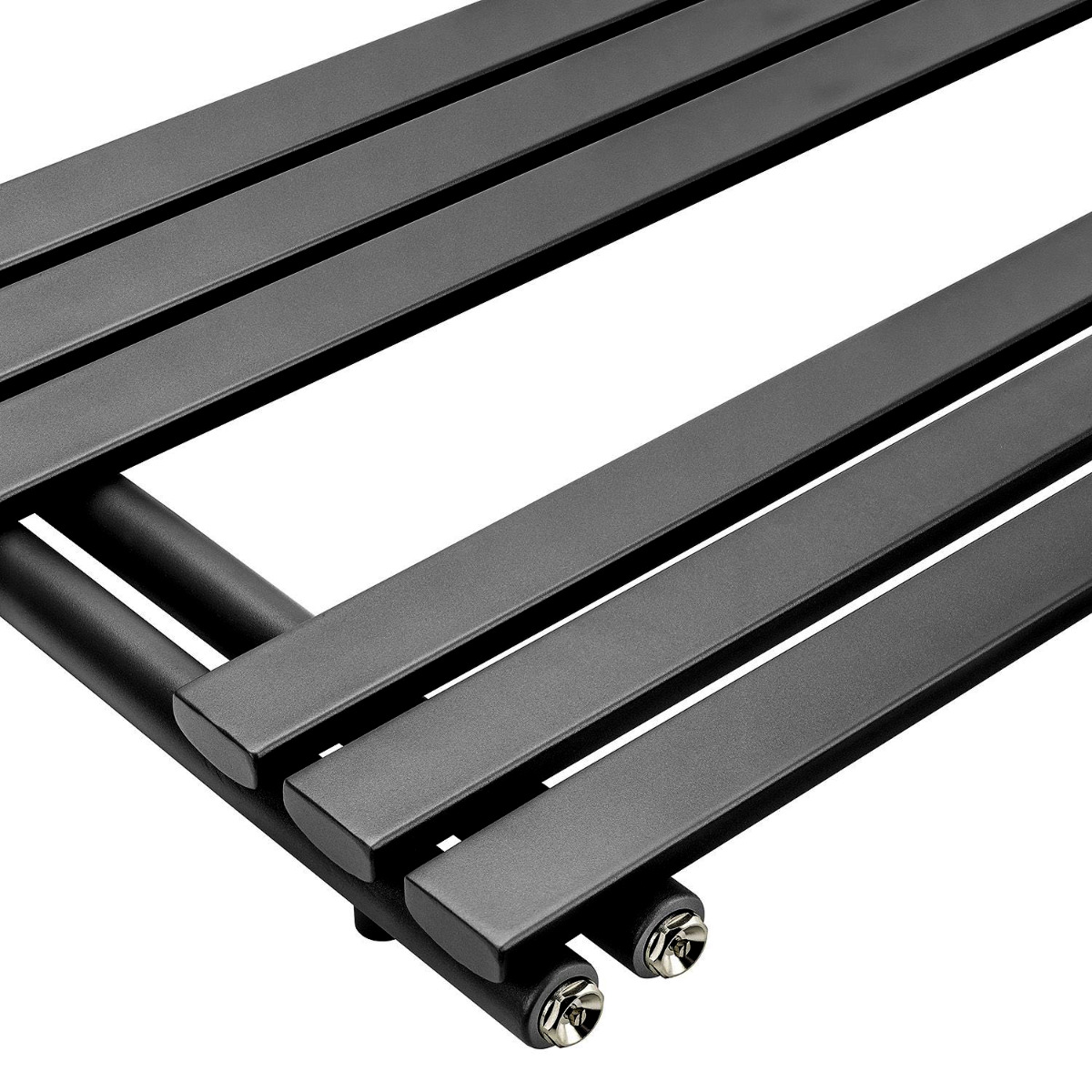 850 x 400mm Black Flat Panel Bathroom Towel Radiator