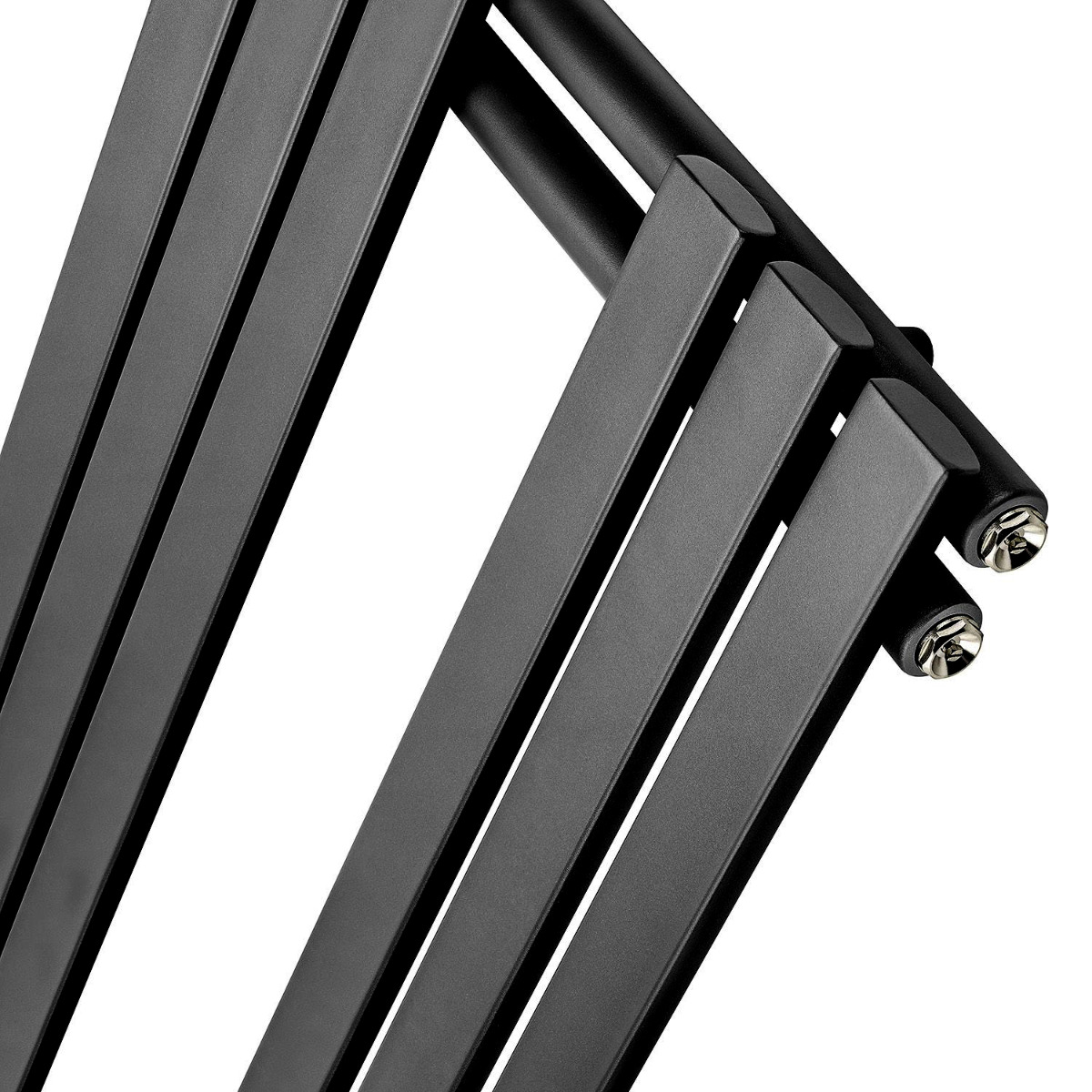850 x 600mm Black Flat Panel Bathroom Towel Radiator