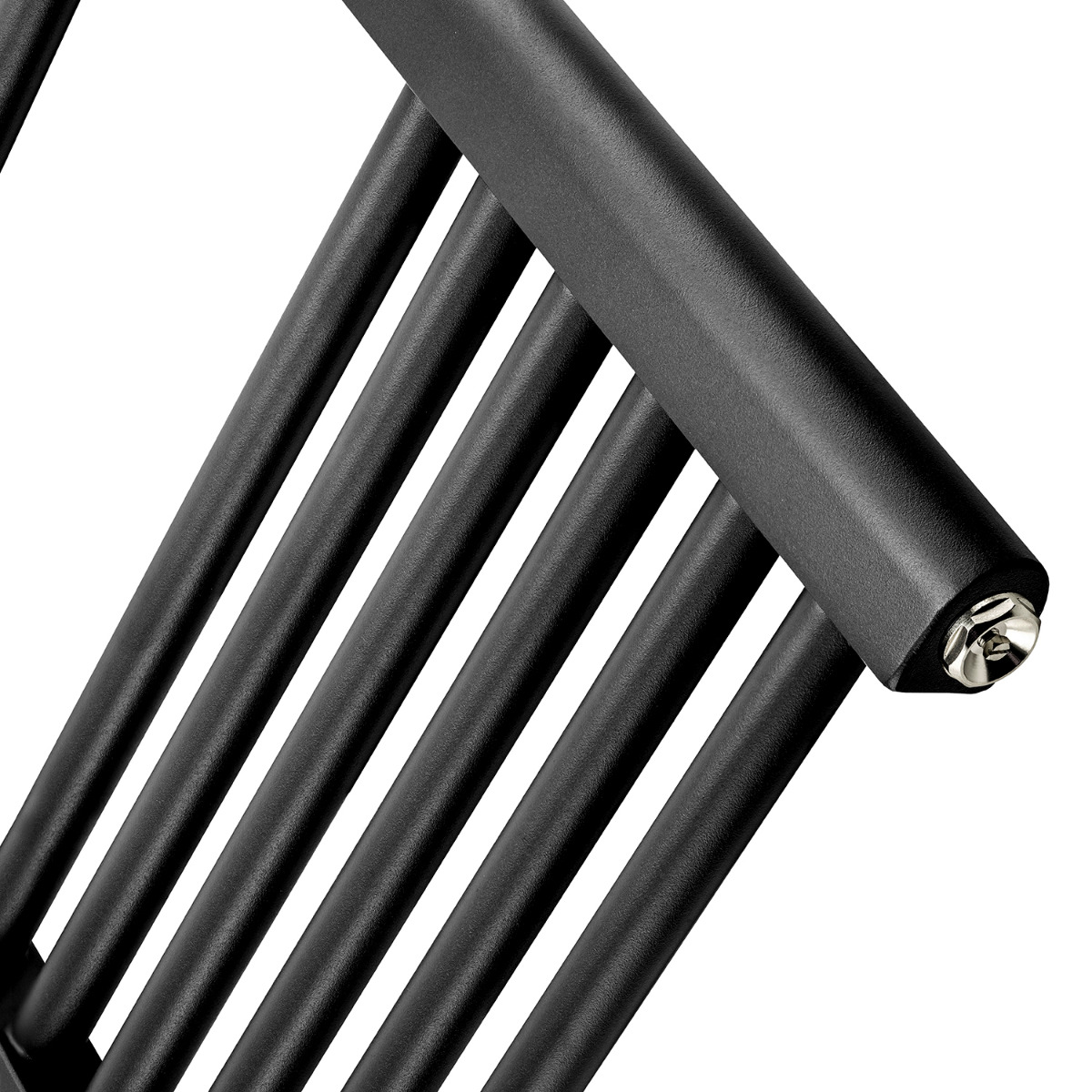 800 x 600mm Straight Black Heated Towel Rail