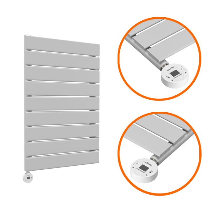 630 x 400mm Electric Feather Grey Single Flat Panel Vertical Radiator