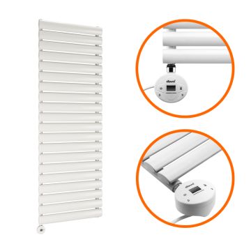 1180 x 400mm Electric White Single Oval Panel Vertical Radiator