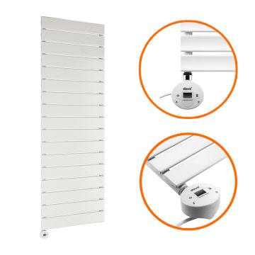 1190 x 400mm Electric White Single Flat Panel Vertical Radiator