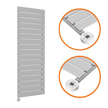 1190 x 400mm Electric Feather Grey Single Flat Panel Vertical Radiator
