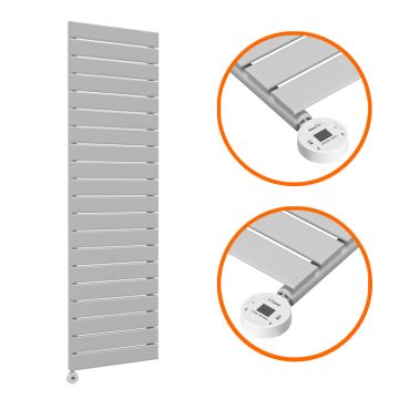 1400 x 400mm Electric Feather Grey Single Flat Panel Vertical Radiator