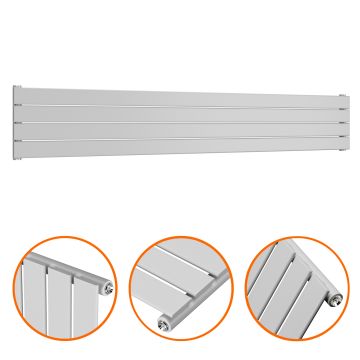 280mm x 1780mm Feather Grey Single Flat Panel Horizontal / Landscape Radiator