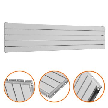 350mm x 1600mm Feather Grey Double Flat Panel Horizontal / Landscape Radiator