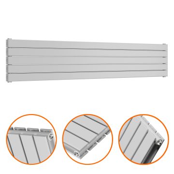 350mm x 1780mm Feather Grey Double Flat Panel Horizontal / Landscape Radiator