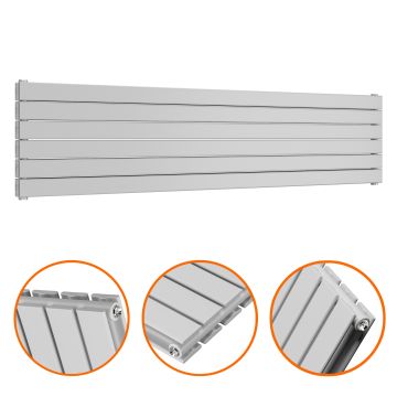 420mm x 1780mm Feather Grey Double Flat Panel Horizontal / Landscape Radiator
