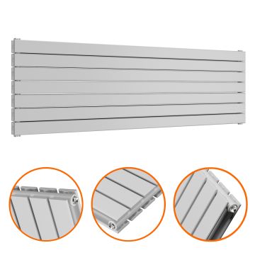 490mm x 1600mm Feather Grey Double Flat Panel Horizontal / Landscape Radiator