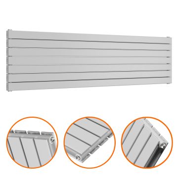 490mm x 1780mm Feather Grey Double Flat Panel Horizontal / Landscape Radiator