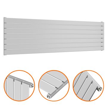 490mm x 1780mm Feather Grey Single Flat Panel Horizontal / Landscape Radiator