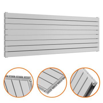 560mm x 1600mm Feather Grey Double Flat Panel Horizontal / Landscape Radiator
