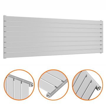 560mm x 1780mm Feather Grey Single Flat Panel Horizontal / Landscape Radiator