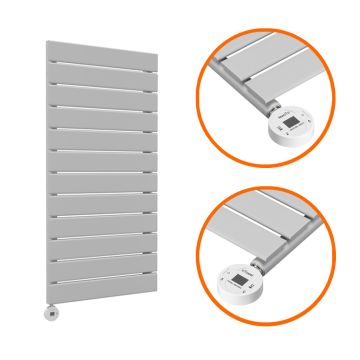 840 x 400mm Electric Feather Grey Single Flat Panel Vertical Radiator