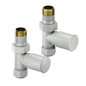 Modern Feather Grey Radiator Valves, Straight Fitment