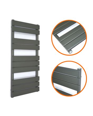 1000 x 600mm Anthracite Heated Towel Rail, Bathroom Radiator