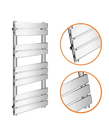 1000 x 600mm Flat Panel Chrome Ladder Towel Radiator