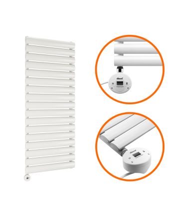 1003 x 400mm Electric White Single Oval Panel Vertical Radiator