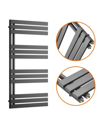1180 x 600mm Anthracite Flat Panel Bathroom Towel Radiator