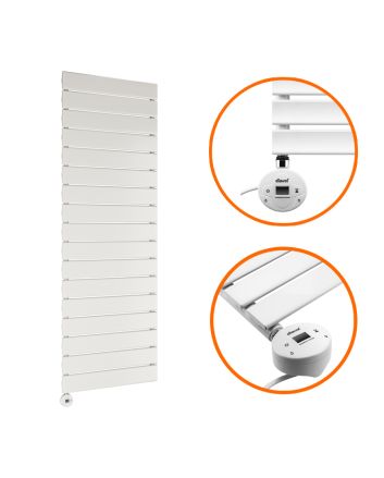 1190 x 400mm Electric White Single Flat Panel Vertical Radiator