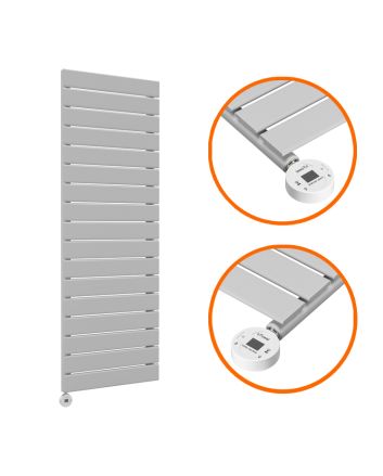 1190 x 400mm Electric Feather Grey Single Flat Panel Vertical Radiator