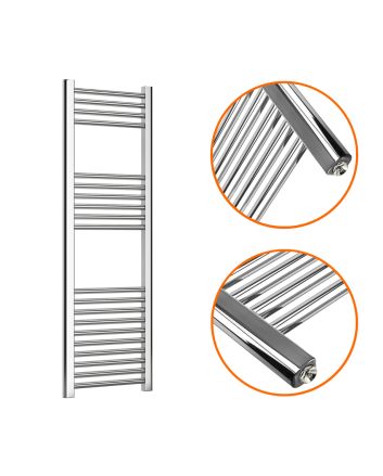 1200 x 400mm Straight Chrome Heated Towel Rail