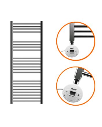 1200 x 400mm Electric Chrome Heated Towel Rail