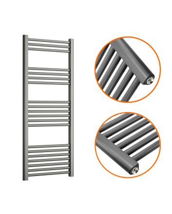 1200 x 500mm Straight Anthracite Heated Towel Rail