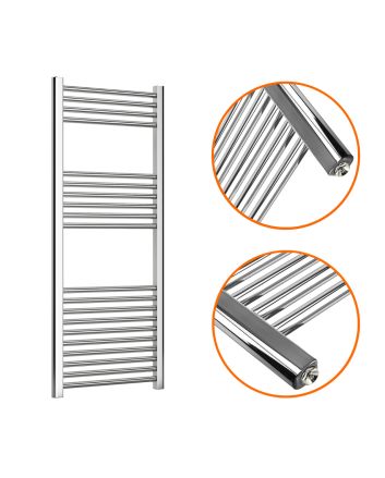 1200 x 500mm Straight Chrome Heated Towel Rail