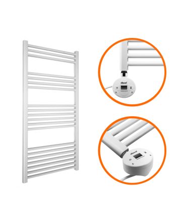 1200 x 500mm Electric White Heated Towel Rail