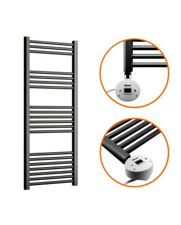 1200 x 500mm Electric Black Heated Towel Rail