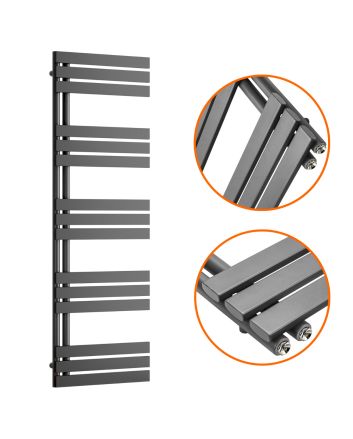 1510 x 500mm Anthracite Flat Panel Bathroom Towel Radiator