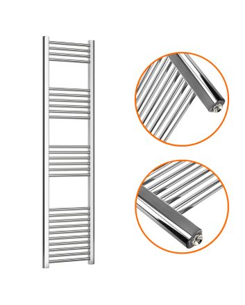 1600 x 400mm Straight Chrome Heated Towel Rail